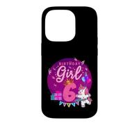 Custodia per iPhone 14 Pro Happy Birthday Girl 6 unicorno il design sesto compleanno