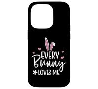 Custodia per iPhone 14 Pro Happy Easter Every Bunny Sign Every Bunny Loves Me Chicks