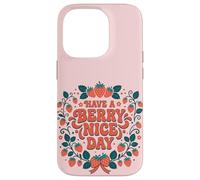 Custodia per iPhone 14 Pro Have A Berry Nice Day Retro Cute Strawberry Groovy Aesthetic