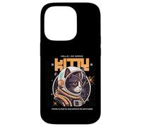 Custodia per iPhone 14 Pro Hello I Am Spazio Kitty Fantascienza Zampe Pianeti Avventure