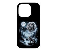 Custodia per iPhone 14 Pro Holland Lop Coniglio che ulula alla luna anni '90 retrò