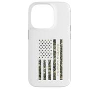 Custodia per iPhone 14 Pro Hormuz Patrol American Flag Camouflage USA Distressed