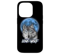 Custodia per iPhone 14 Pro Howling Lone Wolf On Moon Animal Funny Wolves Lover