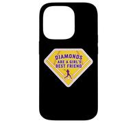 Custodia per iPhone 14 Pro I diamanti sono i migliori amici delle ragazze Softball Baseball femminile