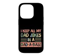 Custodia per iPhone 14 Pro I Keep All My Dad Jokes In A Dad-A-Base Retro Father's Day