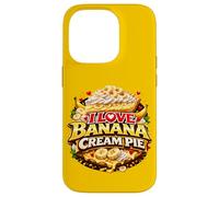 Custodia per iPhone 14 Pro I Love Banana Cream Pie Retro Diner Dessert Topping Cherry