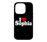 Custodia per iPhone 14 Pro I LOVE CUORE SOPHIA NOME SU UN TEE