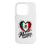 Custodia per iPhone 14 Pro I Love Mexico Vacation Travel Heart Flag design messicano