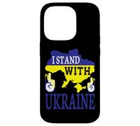 Custodia per iPhone 14 Pro I Stand With Ukraine - Love Stop War - Ucraina Mappa