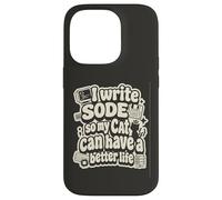 Custodia per iPhone 14 Pro I write code so my cat can have a better life funny geek