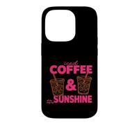 Custodia per iPhone 14 Pro Iced Coffee and Sunshine All Day Every Day Summer Funny Meme