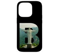 Custodia per iPhone 14 Pro Iconico Brasile Paesaggio Cristo Redentore Lettera B