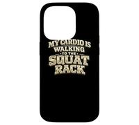 Custodia per iPhone 14 Pro Il mio cardio sta camminando verso lo squat rack, divertente