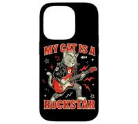 Custodia per iPhone 14 Pro Il mio gatto è un gatto Rockstar Guitar Rock