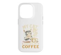 Custodia per iPhone 14 Pro Il Mio Gatto Giudica Il Mio Caffè Rituale Mattutino Club