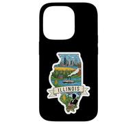 Custodia per iPhone 14 Pro Illinois Vintage Skyline di Chicago e Orgoglio dell'Illinois