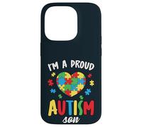 Custodia per iPhone 14 Pro I'm a Proud Autism Son - Puzzle per la consapevolezza dell'autismo, cuore per bambini