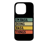 Custodia per iPhone 14 Pro I'm Basil Doing Basil Things Divertente Citazione Personalizzata