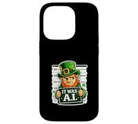 Custodia per iPhone 14 Pro Irish It Was A.I Funny St Patricks Day Tech Humor Shamrock