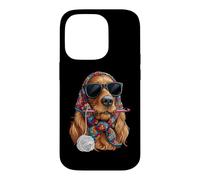 Custodia per iPhone 14 Pro Irish Setter Dog Granny Square Crochet Yarn Crochet Lover