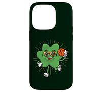 Custodia per iPhone 14 Pro Irish St Patrick's Day Shamrock giocare a basket bambini ragazzi