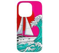 Custodia per iPhone 14 Pro Japanese Wave Sailboat Sailing Boating Club Sailor