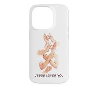 Custodia per iPhone 14 Pro Jesus Loves You - American Sign Language Watercolor