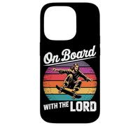 Custodia per iPhone 14 Pro Jesus Skateboard Retro Tramonto On Bord With The Lord Skater