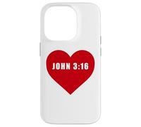 Custodia per iPhone 14 Pro John 3:16 GOD So Loved The World Bible Verse Reference Heart