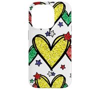 Custodia per iPhone 14 Pro Juneteenth Graphic For Black Women Red Yellow Green Heart
