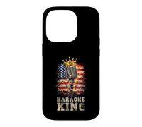 Custodia per iPhone 14 Pro Karaoke King Singer Microfono Vintage Bandiera Americana Canto