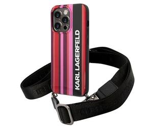 Custodia per iPhone 14 Pro Karl Lagerfeld Hard Stripes Rosa Colorato