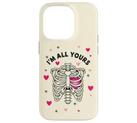Custodia per iPhone 14 Pro Kawaii Skeleton Rib Cage | Coppia femminile romantica