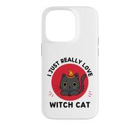 Custodia per iPhone 14 Pro Kawaii Strega Gatto I Just Really Love Cute Witch Cat Lover