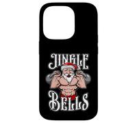 Custodia per iPhone 14 Pro Kettlebell Christmas Jingle Bells Babbo Natale, allenamento di sollevamento in palestra
