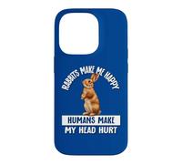 Custodia per iPhone 14 Pro Kids Womens Humans Hurt My Head Bunny Rabbits Make Me Happy