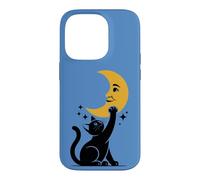 Custodia per iPhone 14 Pro Kitty che gioca con la luna carino gatto amante sognante notte cielo