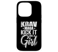 Custodia per iPhone 14 Pro Krav Maga Kick It Like a Girl Elegance in azione