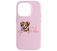 Custodia per iPhone 14 Pro Kromfohrlander Dog Heartbeat ECG I miei cani sono il mio cardio