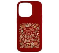 Custodia per iPhone 14 Pro La sorella di una guerriera del cuore CHD Awareness Go Red Flowers
