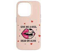 Custodia per iPhone 14 Pro Labbra Bacio Scuro Umorismo Amore Ragazza Gotico