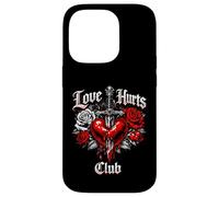 Custodia per iPhone 14 Pro L'amore fa male al club, design emo gotico
