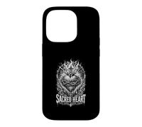 Custodia per iPhone 14 Pro L'amore sacro del cuore brucia attraverso le spine cristiane