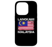 Custodia per iPhone 14 Pro Langkawi Bandiera Malesia Distressed Orgoglio Malese