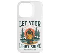 Custodia per iPhone 14 Pro Lascia brillare la tua luce - Matthew 5:16 Lanterna Vintage