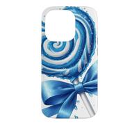 Custodia per iPhone 14 Pro Lecca lecca cuore caramella menta piperita blu
