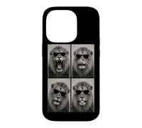 Custodia per iPhone 14 Pro Leone Occhiali da sole Photo Booth Selfie Ritratto Umoristico
