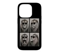 Custodia per iPhone 14 Pro Leone Occhiali da sole Photo Booth Selfie Ritratto Umoristico