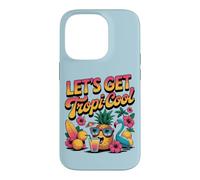 Custodia per iPhone 14 Pro Let's Get Tropi-Cool Flamingo Ananas Beach Graphic