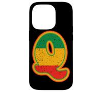 Custodia per iPhone 14 Pro Lettera iniziale Q Monogramma Nero Storia Mese Retro Colori